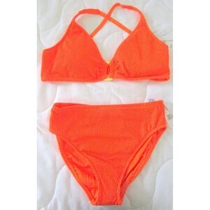 NEW Bleu Rod Beattie Sz 8 / 40D Pucker Up High Waist Bikini Bottoms Orange NWT